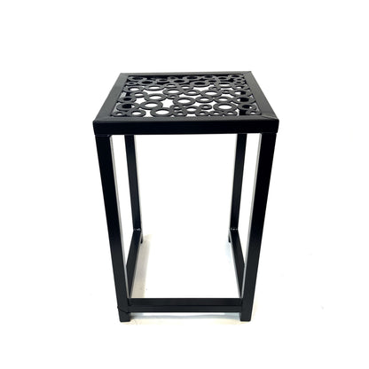 Nesting Square Plant Stand, Circle Motif, 11.75in