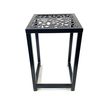 Nesting Square Plant Stand, Circle Motif, 13.25in