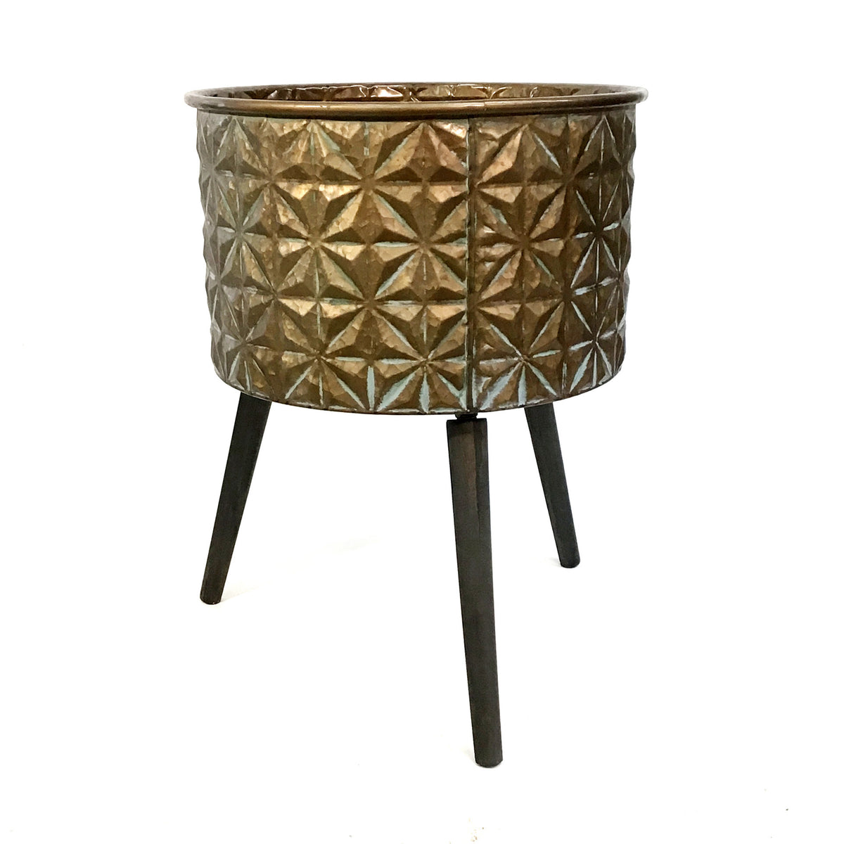 Planter, Metal, Bronze Tile with Legs, Large