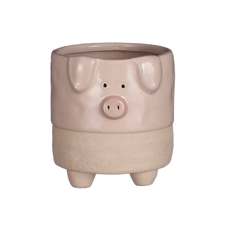 Pot, 4in, Ceramic, Footed Farm Animal, 3 Assorted