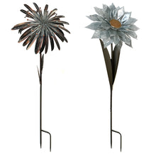 Load image into Gallery viewer, Metal Silver Flower Garden Stake, 2 Assorted
