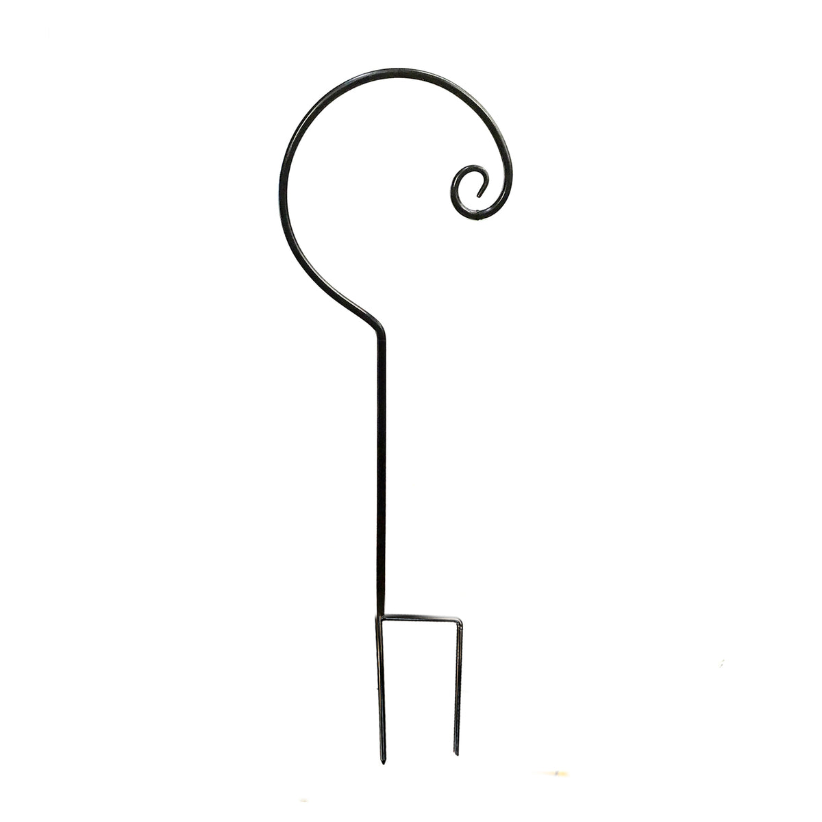 Shepherd's Hook, Scroll, Black, 38in