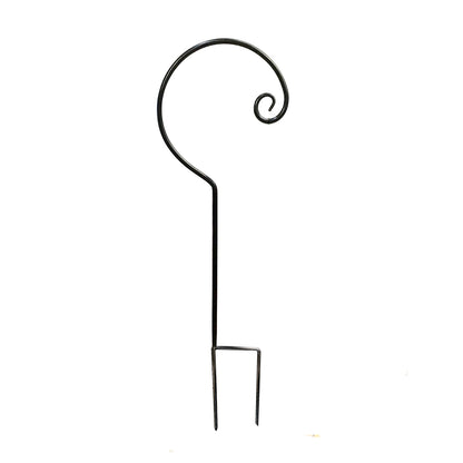 Shepherd's Hook, Scroll, Black, 38in