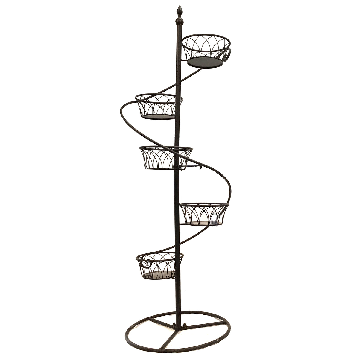 Lotus Basket Spiral Plant Stand with 5 9in Pots