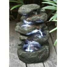 Load image into Gallery viewer, Tabletop 5 Tier Rock Fountain with LED Lights
