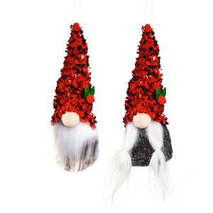 Plush Gnome with Sequin Hat Tree Ornament