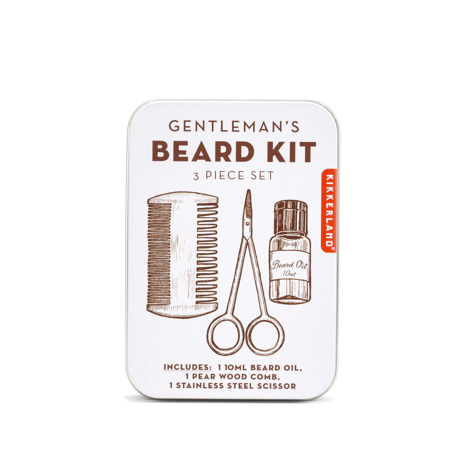 Gentleman's Beard Kit, 3 Piece Kit in Tin
