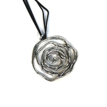 Load image into Gallery viewer, Irregular Circle on Cord Necklace, Silver
