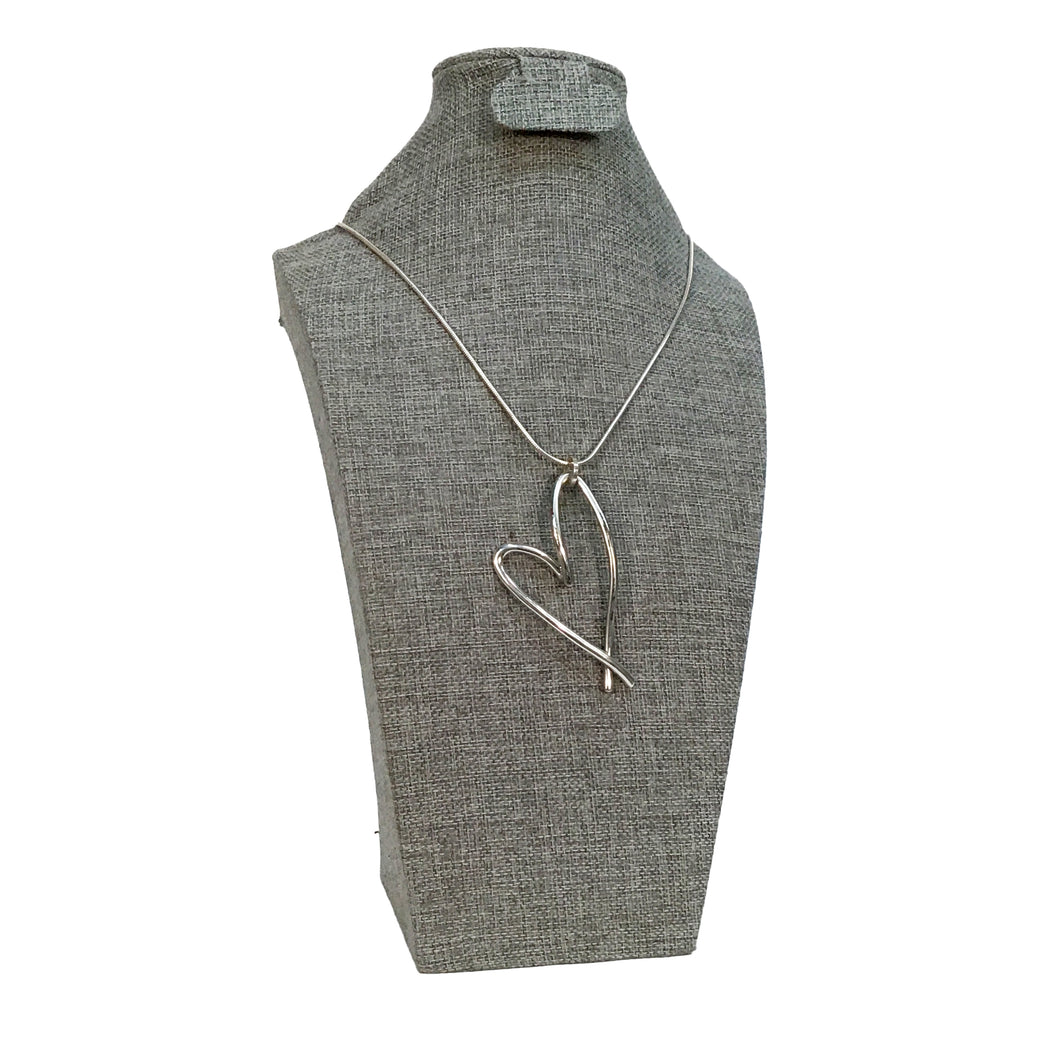 Andie Open Signature Heart Necklace, Silver