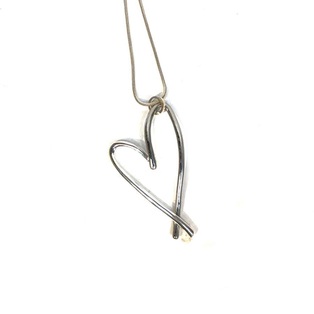 Andie Open Signature Heart Necklace, Silver