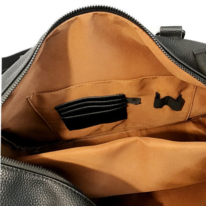 Men's Briefcase, Pebbled Black