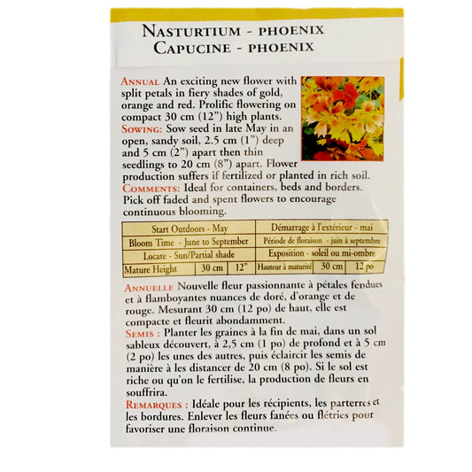 Nasturtium - Phoenix Seeds, OSC