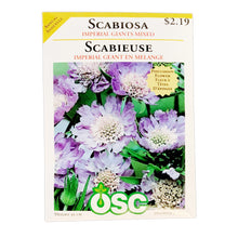 Load image into Gallery viewer, Scabiosa - Imperial Giants Mixed Seeds, OSC
