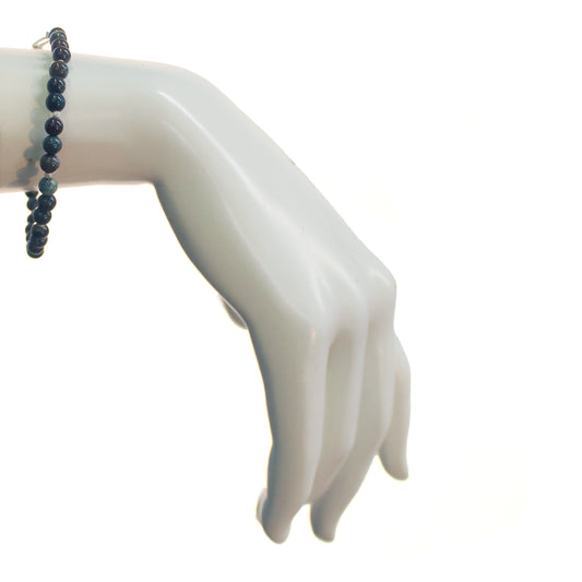 Mini Stone/Chain Stacking Bracelet, Blue Sky Jasp.