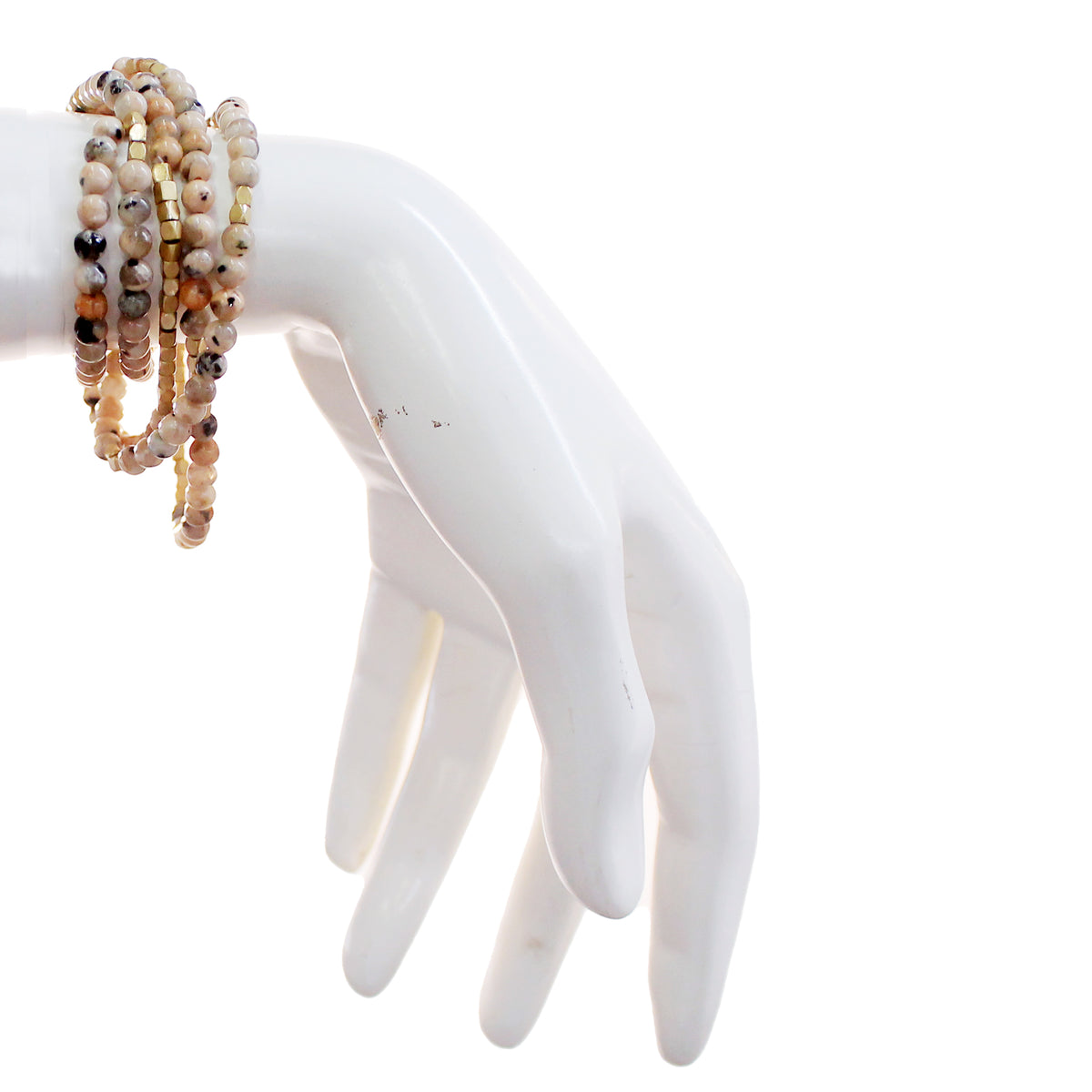 Stone Duo Wrap Bracelet, Rhodonite & Pyrite