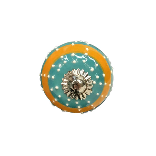 Tranquillo Furniture Knob, Yellow Stripe & Dot 4cm