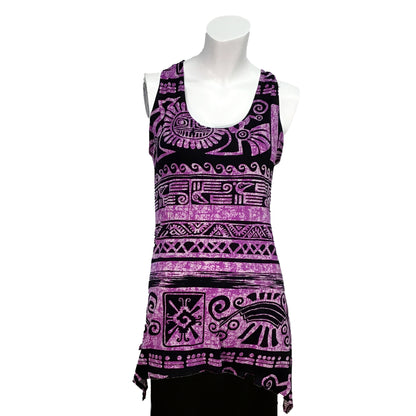Karla Aztec Patterned A-Line Tank Top, Purple