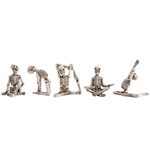 Resin Skeleton Figurine in Yoga Pose, 5 Styles