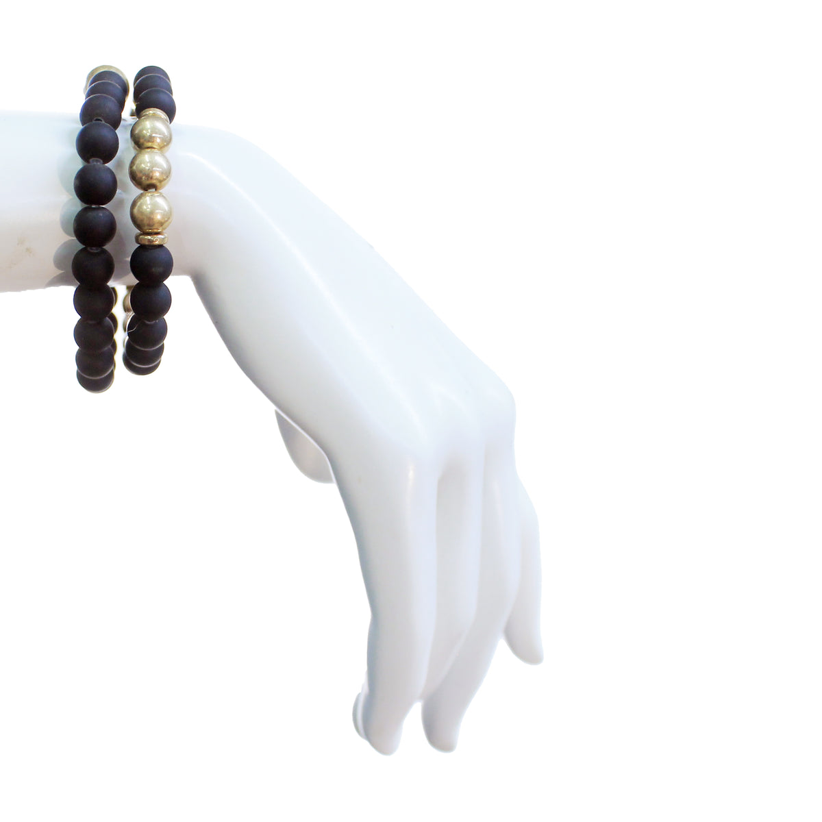 Gina Coated Double Strand Bracelet, Black