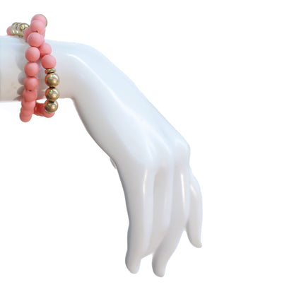 Gina Coated Double Strand Bracelet, Pink