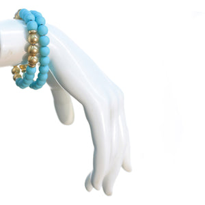 Gina Coated Double Strand Bracelet, Turquoise