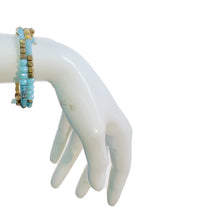 Load image into Gallery viewer, Gina Three Strand Memory Wire Bracelet, Turquoise
