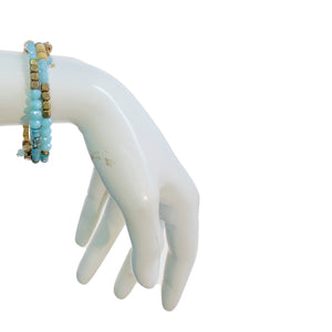 Gina Three Strand Memory Wire Bracelet, Turquoise