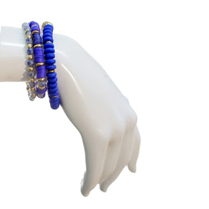 Gina Heishi Bead Stretch Bracelet, Royal Blue