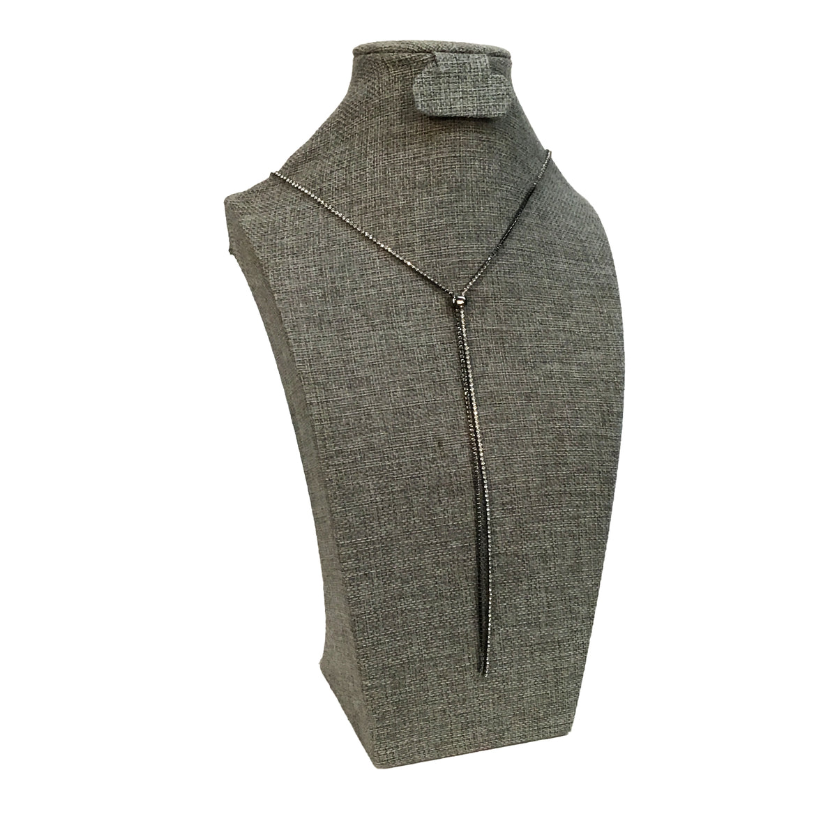 Cadence Slider Lariat Necklace, Charcoal