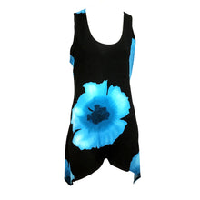 Load image into Gallery viewer, Kira Floral Asymmetrical Hem Tank Top, Turquoise
