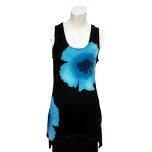 Load image into Gallery viewer, Kira Floral Asymmetrical Hem Tank Top, Turquoise
