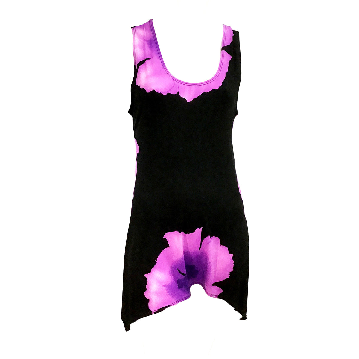 Kira Floral Asymmetrical Hem Tank Top, Purple