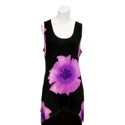 Kira Floral Asymmetrical Hem Tank Top, Purple