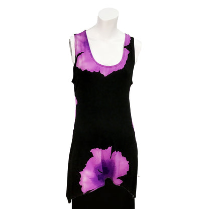 Kira Floral Asymmetrical Hem Tank Top, Purple