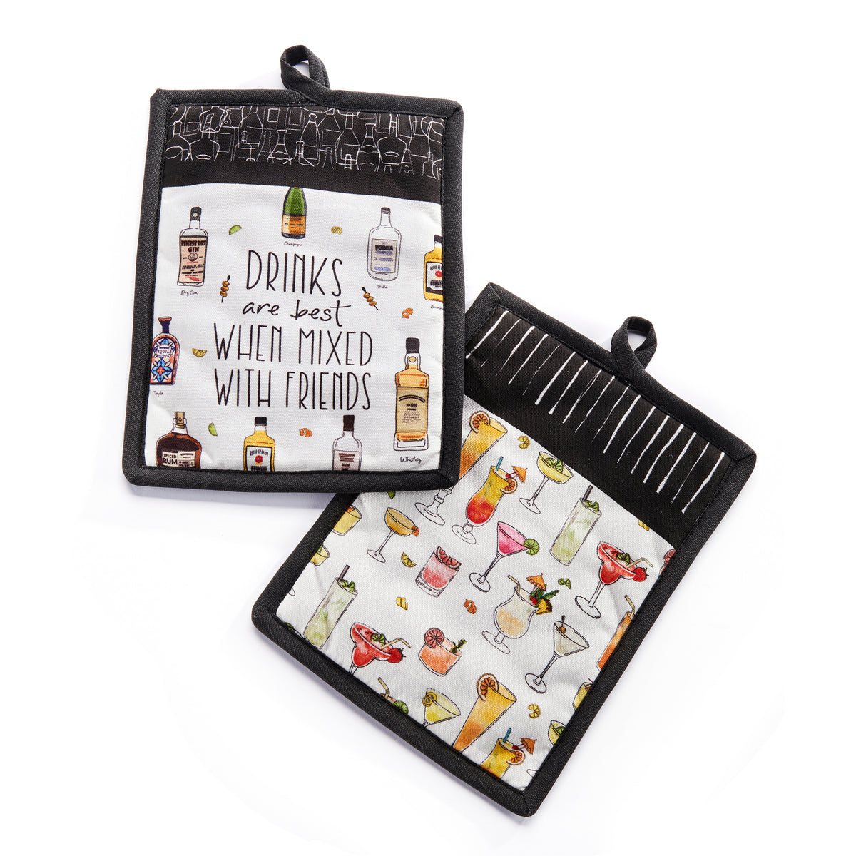 Cocktails Cotton Pot Holder, 2 Styles