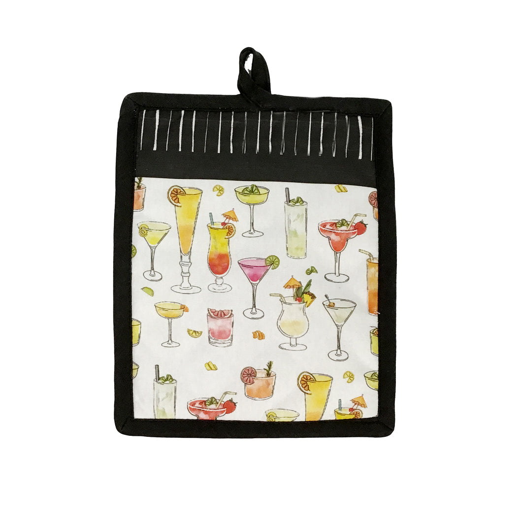 Cocktails Cotton Pot Holder, 2 Styles