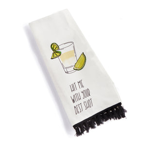 Cocktails Sentiment Cotton Tea Towel