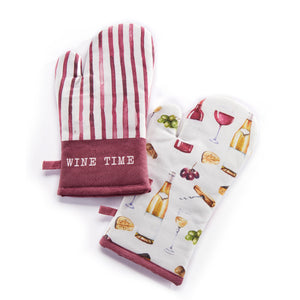 Wine Time Cotton Oven Mitt, 2 Styles