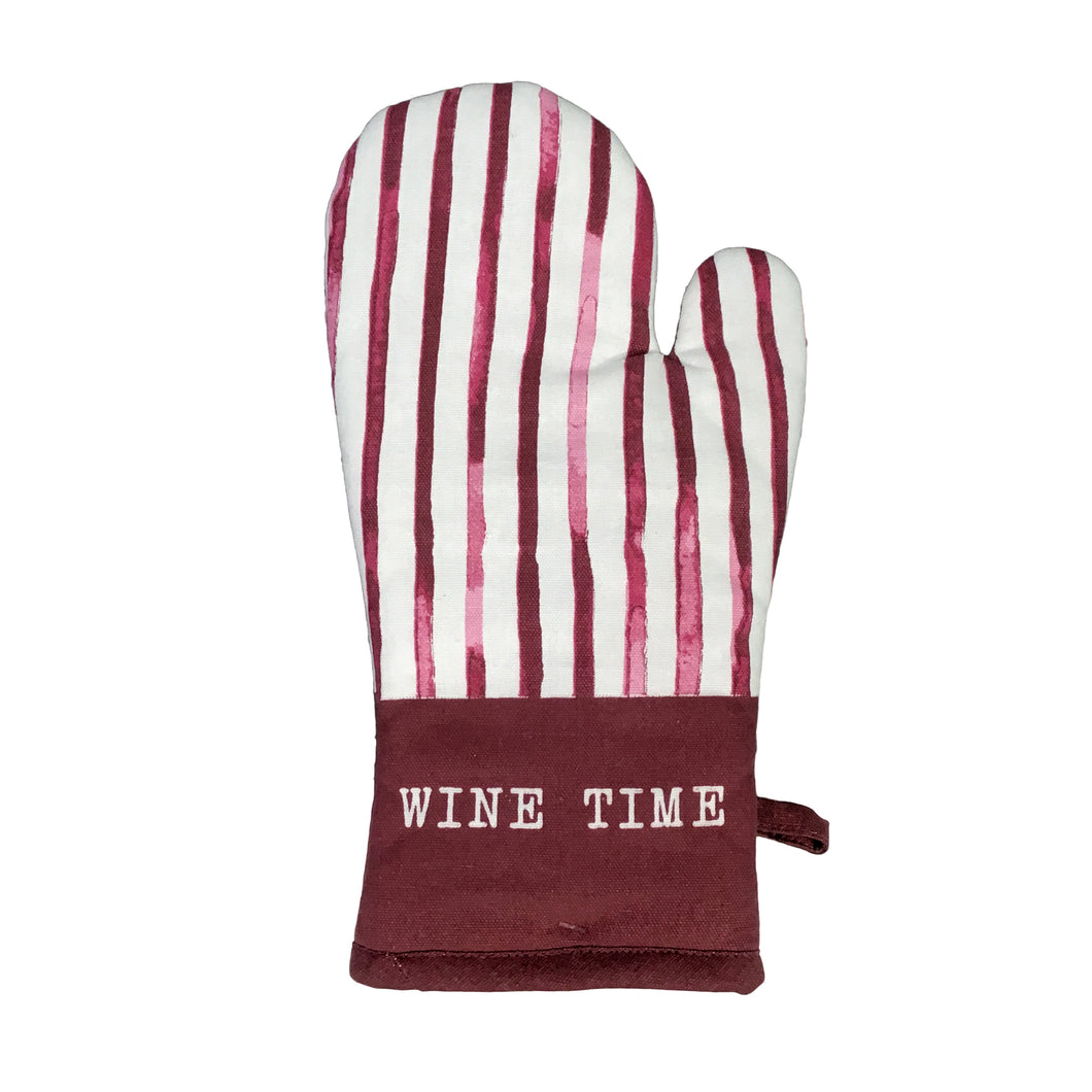 Wine Time Cotton Oven Mitt, 2 Styles