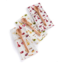 Load image into Gallery viewer, Wine Time Tea Towel &amp; Wooden Spoon Set
