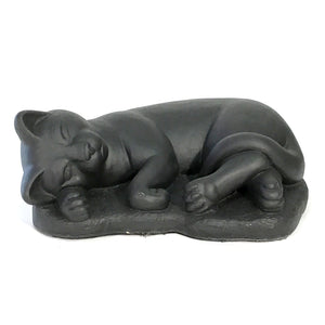 Sleeping Black Cat Statue, 17in