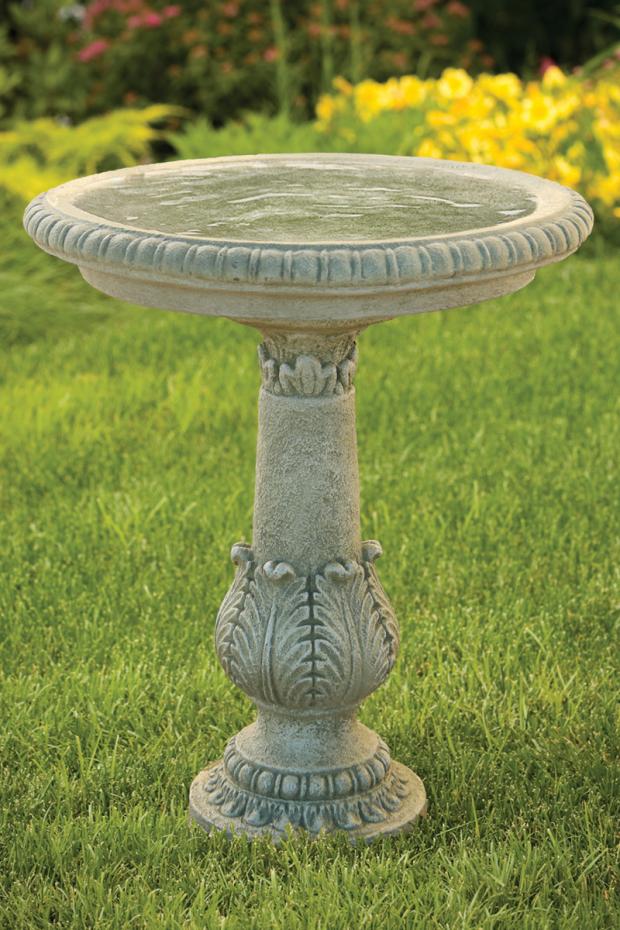 Victorian Fern Leaf Bird Bath, 23in