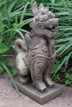 Load image into Gallery viewer, Foo Dog Statue with Floral Accents, 16.5in
