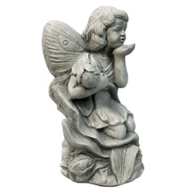 Load image into Gallery viewer, Kneeling Fairy with Tulip Statue, 15.5in
