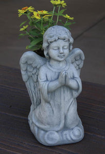 Praying Angel Cement Planter, 13in