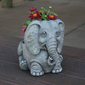 Ellie the Elephant Cement Planter, 10in