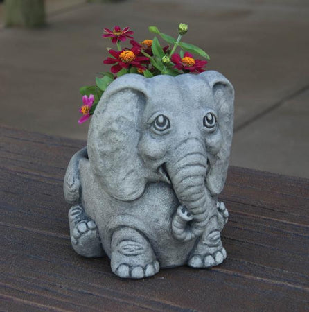 Ellie the Elephant Cement Planter, 10in