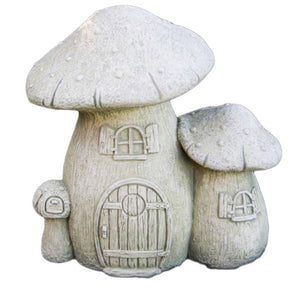 Mushroom Cottage Statue, 14in