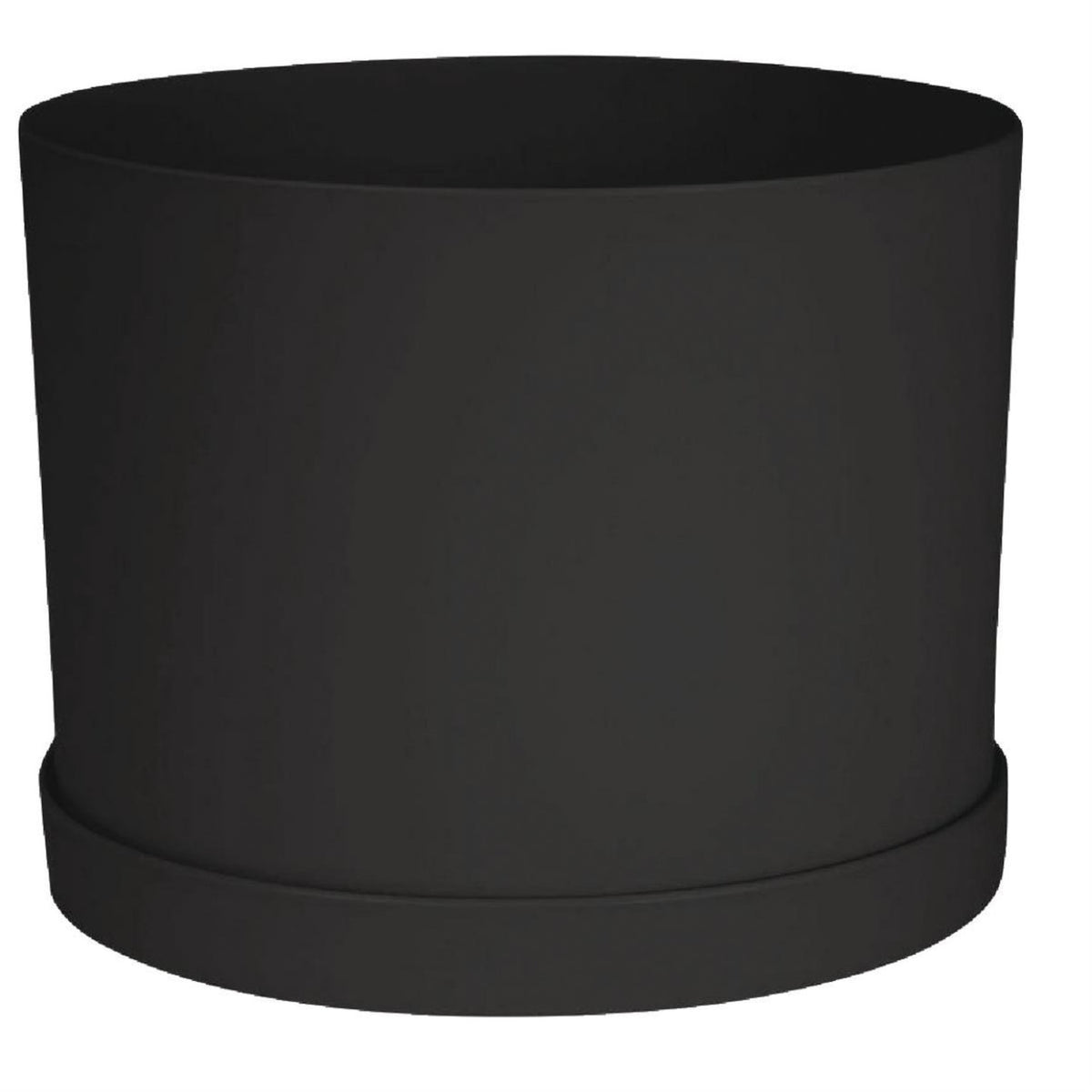 Planter, 6in, Mathers with Saucer, Black