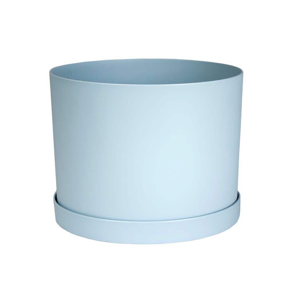 Planter, 6in, Mathers with Saucer, Misty Blue